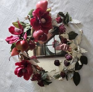 Red magnolia mirror